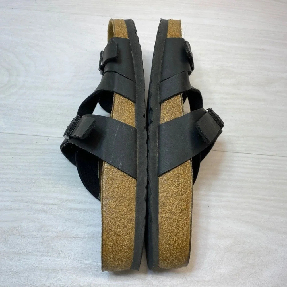 Birkenstock Womens 42 Salina Slide Sandals Black Birko-Flor Cork Footbed Comfort